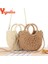 Bej Şerit Stili Yogodlns El Yapımı Yarım Yuvarlak Rattan Dokuma Hasır Çanta Yaz Kadın Messenger Crossbody Çanta Kızlar Küçük Plaj Çanta Yeni (Yurt Dışından) 4