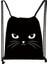 SKDBLACKCATS32 Stili Sevimli Siyah Kedi Ipli Çanta Kadın Alışveriş Çantaları Kanvas Seyahat Çantası Moda Saklama Torbaları Genç Kız Sırt Çantası (Yurt Dışından) 3