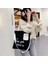 Siyah Stil 35X32X3CM Büyük Kapasiteli Tuval Kadın Çanta Mektup Baskı Hit Renk Omuz Çantası Wome Için Edebi Basit Taşınabilir Crossbody Çanta (Yurt Dışından) 1