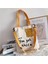 Siyah Stil 35X32X3CM Büyük Kapasiteli Tuval Kadın Çanta Mektup Baskı Hit Renk Omuz Çantası Wome Için Edebi Basit Taşınabilir Crossbody Çanta (Yurt Dışından) 3
