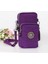 Mor Tarzı 18X10X5 cm Cep Çantası Kadın Asılı Omuz Telefonu Çantası Cep Cüzdan Bozuk Para Cüzdanı Fermuar Küçük Yeni Vahşi Mini Kadın Messenger Çanta (Yurt Dışından) 1