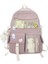 Pembe Stil Kolye ile Julyccıno Yeni Toka Rozeti Kadın Sırt Çantası Şeker Renk Moda Sevimli Schoolbag Omuz Öğrenci Çantası Genç Kız Kolej Sırt Çantası (Yurt Dışından) 1