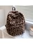 Inek Desen Stili Retro Inek Leopar Baskı Kadın Sırt Çantaları Sonbahar Kış Yumuşak Pluool Çanta Kadın Rahat Büyük Kapasiteli Seyahat Sırt Çantaları (Yurt Dışından) 2
