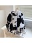 Inek Desen Stili Retro Inek Leopar Baskı Kadın Sırt Çantaları Sonbahar Kış Yumuşak Pluool Çanta Kadın Rahat Büyük Kapasiteli Seyahat Sırt Çantaları (Yurt Dışından) 5