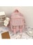 Pembe Ayı Rozetleri Stili 27X23X9CM Kadınlar Için Kore Tarzı Küçük Mini Sırt Çantası Okul Küçük Çanta Mochila Çok Cep Kız Yüzük Toka Taşınabilir Ayı Kadın Sırt Çantası (Yurt Dışından) 1