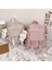 Pembe Ayı Rozetleri Stili 27X23X9CM Kadınlar Için Kore Tarzı Küçük Mini Sırt Çantası Okul Küçük Çanta Mochila Çok Cep Kız Yüzük Toka Taşınabilir Ayı Kadın Sırt Çantası (Yurt Dışından) 5