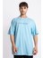 Oversize O-Yaka T-shirt Fmsuelto - Açık Mavi 2