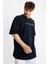 Oversize O-Yaka T-shirt Fmsuelto - Lacivert 2