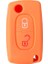 Turuncu 2 Düğmeler Silikon Araba Anahtarı Kılıf Kapak Çevirme Uzaktan Araba Anahtarlık Citroeeugeot Için Kabuk Fob (Yurt Dışından) 1