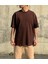 Erkek %100 Pamuk Unisex Oversize Bisiklet Yaka T-Shirt 1