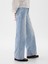 Kadın Açık Mavi High Rise Stride Wide-Leg Jean Pantolon 4