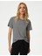Kısa Kollu Desenli Keten T-Shirt 1