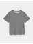 Kısa Kollu Desenli Keten T-Shirt 5