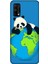 Realme 7 Pro Uyumlu Yorgun Panda ve Dünya Desenli Silikon Kılıf 1
