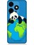 Tecno Spark 10C Uyumlu Yorgun Panda ve Dünya Desenli Silikon Kılıf 1