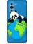Tecno Nova 10 Uyumlu Yorgun Panda ve Dünya Desenli Silikon Kılıf 1