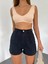 Çift Cepli Pileli Mini Denim Şort 4