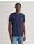 Erkek Lacivert Slim Fit Bisiklet Yaka Logolu T-Shirt 2013033.433 1