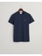 Erkek Lacivert Slim Fit Bisiklet Yaka Logolu T-Shirt 2013033.433 4
