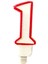 Bir Rakamlı Doğum Günü Pasta Mumu ( 7x3) cm - Sayılı Mum - Pasta Süsü 1