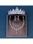 Renk Kristal Water Drop Bridal Jewelry Sets Rhinestone Tiaras Crown Necklace Earrings Wedding Dubai Jewelry Set (Yurt Dışından) 1