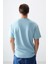 Erkek Açık Mavi Oversize 0 Yaka T-Shirt 88373 3