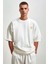 Coffee Club Lovers Oversize T-Shirt Erkek - Ekru 1
