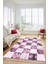 Dijital Kaymaz Taban Yıkanabilir Patchwork Desen Yolluk Mutfak Salon Halısı, Patchwork-19-Pembe, 4