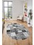Baskılı Kaymaz Taban Yıkanabilir Patchwork Desen Oval Yolluk Salon Halısı, O-Patchwork-03-Gri, 2