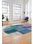 Baskılı Kaymaz Taban Yıkanabilir Patchwork Desen Oval Yolluk Salon Halısı, O-Patchwork-01-Mavi, 2