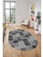 Baskılı Kaymaz Taban Yıkanabilir Patchwork Desen Oval Yolluk Salon Halısı, O-Patchwork-07-Gri, 1