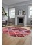 Baskılı Kaymaz Taban Yıkanabilir Patchwork Desen Oval Yolluk Salon Halısı, O-Patchwork-08-Kırmızı, 5