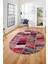 Baskılı Kaymaz Taban Yıkanabilir Patchwork Desen Oval Yolluk Salon Halısı, O-Patchwork-10-Kırmızı, 1