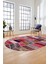 Baskılı Kaymaz Taban Yıkanabilir Patchwork Desen Oval Yolluk Salon Halısı, O-Patchwork-10-Kırmızı, 2