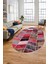 Baskılı Kaymaz Taban Yıkanabilir Patchwork Desen Oval Yolluk Salon Halısı, O-Patchwork-10-Kırmızı, 5