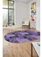 Baskılı Kaymaz Taban Yıkanabilir Patchwork Desen Oval Yolluk Salon Halısı, O-Patchwork-07-Mor, 2