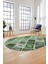 Baskılı Kaymaz Taban Yıkanabilir Patchwork Desen Oval Yolluk Salon Halısı, O-Patchwork-08-Yeşil, 3