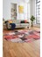 Baskılı Kaymaz Taban Yıkanabilir Patchwork Desen Oval Yolluk Salon Halısı, O-Patchwork-03-Kırmızı, 1