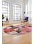 Baskılı Kaymaz Taban Yıkanabilir Patchwork Desen Oval Yolluk Salon Halısı, O-Patchwork-03-Kırmızı, 5
