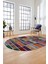 Baskılı Kaymaz Taban Yıkanabilir Patchwork Desen Oval Yolluk Salon Halısı, O-Patchwork-09-Renkli, 3