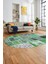 Baskılı Kaymaz Taban Yıkanabilir Patchwork Desen Oval Yolluk Salon Halısı, O-Patchwork-04-Yeşil, 1