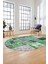 Baskılı Kaymaz Taban Yıkanabilir Patchwork Desen Oval Yolluk Salon Halısı, O-Patchwork-04-Yeşil, 5