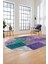 Baskılı Kaymaz Taban Yıkanabilir Patchwork Desen Oval Yolluk Salon Halısı, O-Patchwork-01-Mor, 2