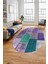 Baskılı Kaymaz Taban Yıkanabilir Patchwork Desen Oval Yolluk Salon Halısı, O-Patchwork-01-Mor, 5