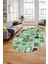 Baskılı Kaymaz Taban Yıkanabilir Patchwork Desen Oval Yolluk Salon Halısı, O-Patchwork-14-Yeşil, 3