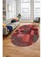 Baskılı Kaymaz Taban Yıkanabilir Patchwork Desen Oval Yolluk Salon Halısı, O-Patchwork-16-Kırmızı, 3