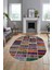 Baskılı Kaymaz Taban Yıkanabilir Patchwork Desen Oval Yolluk Salon Halısı, O-Patchwork-09-Renkli, 4