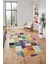 Baskılı Kaymaz Taban Yıkanabilir Patchwork Desen Oval Yolluk Salon Halısı, O-Patchwork-03-Renkli, 2