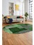Baskılı Kaymaz Taban Yıkanabilir Patchwork Desen Oval Yolluk Salon Halısı, O-Patchwork-15-Yeşil, 4