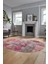 Baskılı Kaymaz Taban Yıkanabilir Patchwork Desen Oval Yolluk Salon Halısı, O-Patchwork-17-Kırmızı, 1